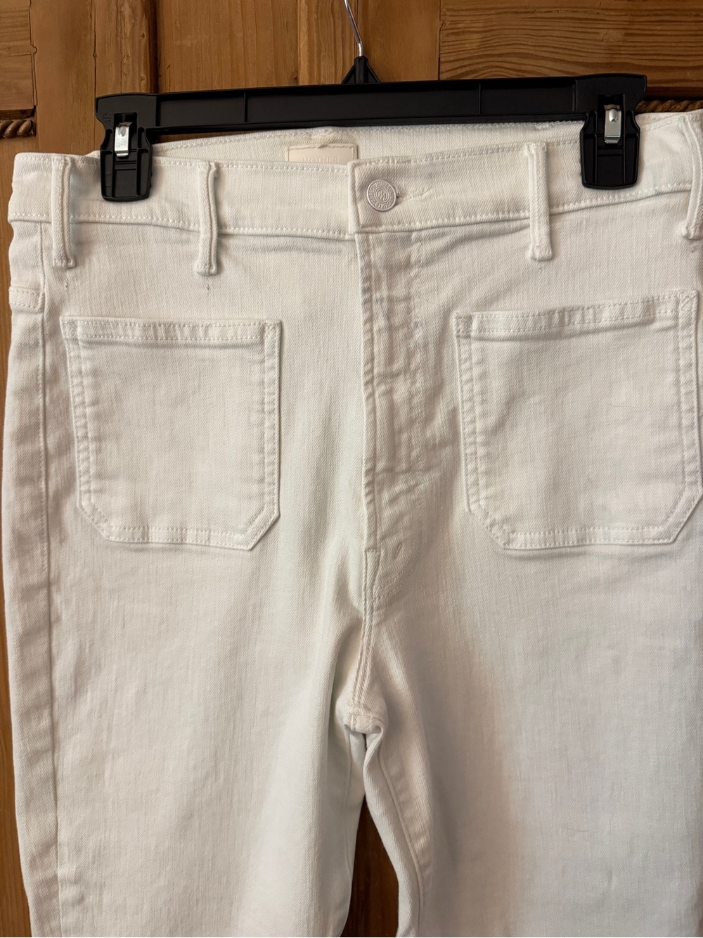 MOTHER The Hustler Off-White High-Rise Jeans